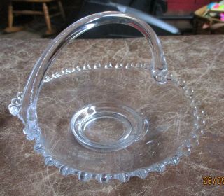 Vintage Imperial Clear Glass Candlewick 6.  5 " Basket