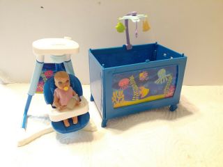 Barbie I Can Be Caregiver Babysitter Baby Fisher Price Swing Crib Pack 