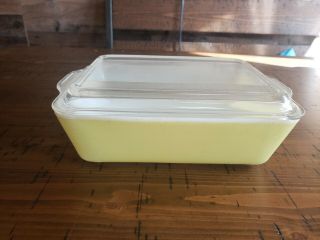 Vintage Pyrex Casserole Dish With Lid A - 14 Yellow