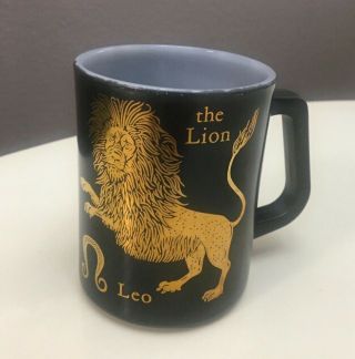 Vintage Federal Leo Zodiac Mug Black And Gold