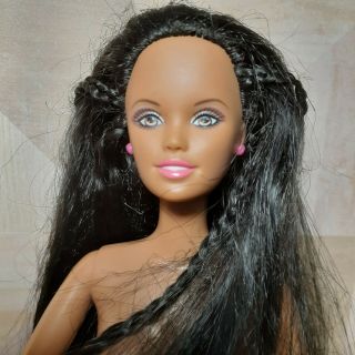 Htf Barbie Doll Happy Family Midge Aa Articulated Black Hair Brown Eyes Nude