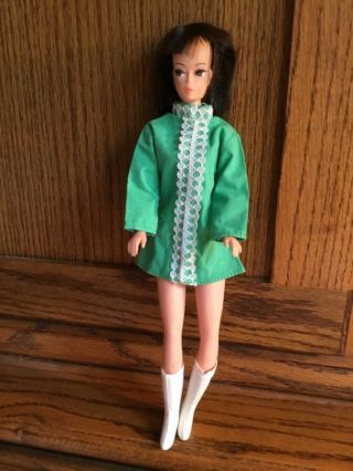 Vtg Brunette Groovy Girl Peggy Ann Doll Barbie Clone Hong Kong In Mini,  Boots