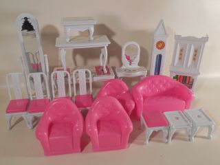 Vtg 1980s Blue Box Doll House Kit With Furniture Mostly Complete W/ Box