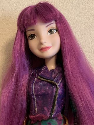 Disney Descendants 2 Mal 28 " Doll Purple Hair Isle Of The Lost W/ Belt Backpack