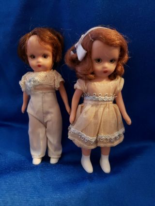 Ring Bearer And Flower Girl Dolls Nancy Ann Storybook 84 & 85 - Ecru/blue