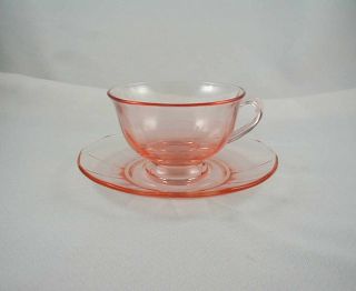 Fostoria Fairfax Pink Footed Cup (s) & Saucer (s)