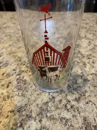 Vintage " F " Federal Drinking Glass Barn Horse Farm Glass With Mobil