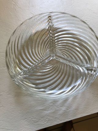 Vintage Glass Relish Dish Divided Tray With Swirl Pattern From The 50’s