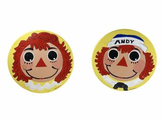 Raggedy Ann And Andy Wooden Stool Painted Solid Hard For Kids Set Of (2) 13” Tall