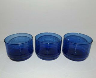 Set Of 3 Cobalt Blue Stackable Dishes