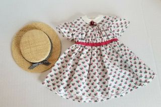 American Girl Addy Summer Dress And Straw Hat,  Includes Pamphlet And Hanger