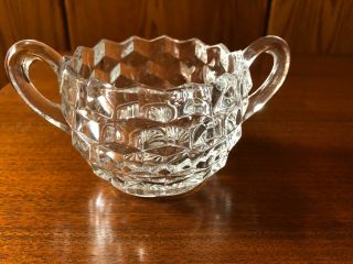Vintage Fostoria American Open Sugar Bowl,  Clear,  2 1/2” Pristine