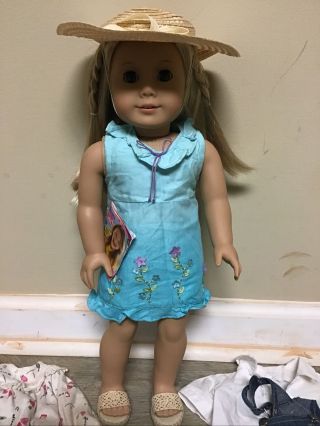 American Girl Doll 18 In Kailey With Clothes And Accesories Chair Shoes Necklace