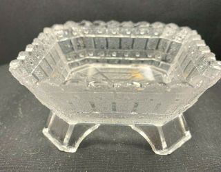 Antique Early American Pattern Glass " Picket " Sauce Or Berry 3 1/2 X 1 1/2 "