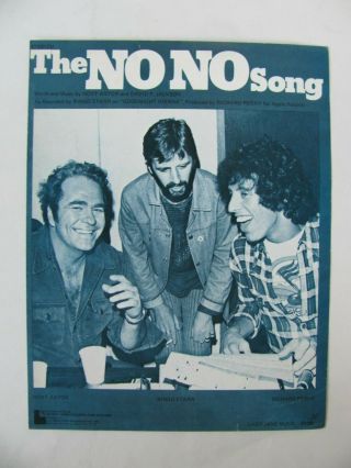 The Beatles Ringo Starr " The No No Song " Sheet Music Hoyt Axton 1975