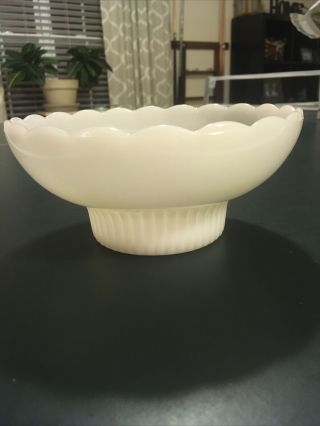 Vintage - E.  O.  Brody Co.  M2000 - White Milk Glass Pedestal Candy Dish Bowl