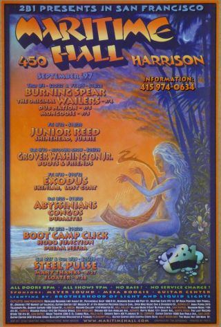 Maritime Hall Poster – Sept.  1997 Mhp 37,  Reggae,  Burning Spear,  Steel Pulse