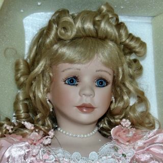 Denise Mcmillan Porcelain Doll Hannah Boxed Pink Gown Boxed