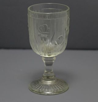 Vintage Jeannette Depression Glass Iris & Herringbone Cordial Stem Glasses