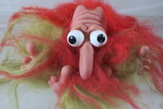 Royalty Designs Guru Red & Yellow Hair Bulging Eye Troll Doll Pencil Topper 1967