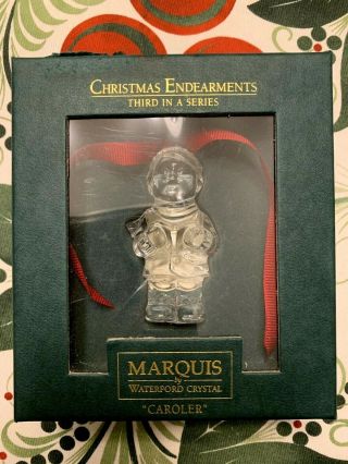 Marquis By Waterford Crystal Caroler Christmas Endearments Third Ornament,  Box