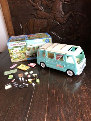 Sylvanian Families Campervan With Accessories Boxed Love Surfing Holiday Vehicle
