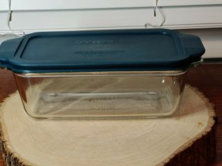 Pyrex By Corning Clear Glass Handled Loaf Bread Pan 213 - R 1.  5 Qt Made Usa W Lid