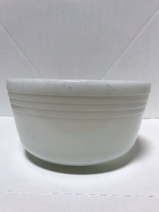 Vintage Hamilton Beach Pyrex Ribbed White Milk Glass Mixing Bowl 10