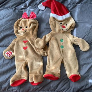 Build A Bear Christmas Gingerbread Boy & Girls Plush Set Unstuffed