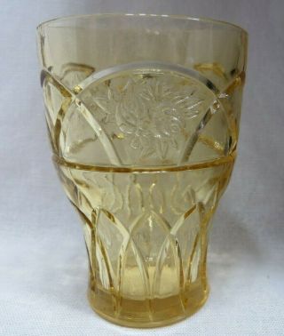 Lovely Vintage Depression Glass Mayfair Federal Glass Co Tumbler Amber