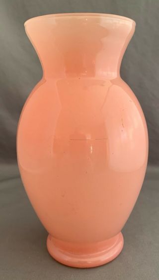 Mid Century Vintage Anchor Hocking Medium Pink Glass Flower Vase