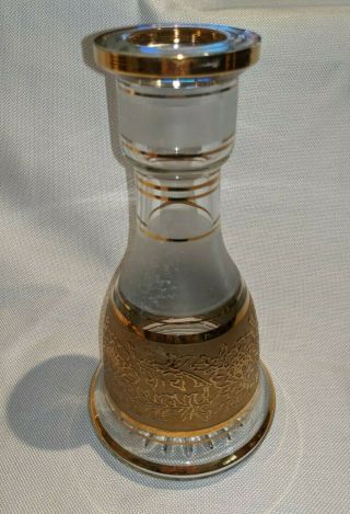 Vintage Bohemian Glass Wine Liquor Decanter Bottle Bohemia Czechoslovakia No Lid