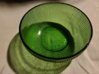 Vintage E.  O.  Brody Co.  Translucent Green Ribbed Glass Bowl