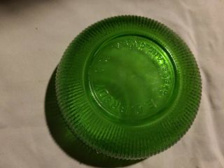 VINTAGE E.  O.  BRODY CO.  TRANSLUCENT GREEN RIBBED GLASS BOWL 2