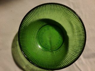 VINTAGE E.  O.  BRODY CO.  TRANSLUCENT GREEN RIBBED GLASS BOWL 3