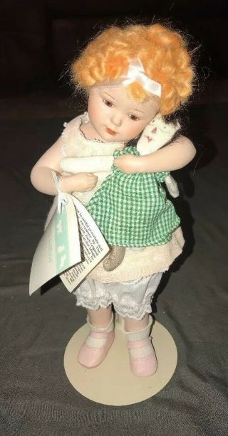 Bessie Pease Gutman 12 Inch Porcelain Doll Love Is Blind With Stand 1988