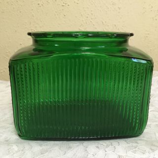 Vintage Emerald Green Rib Glass Rectangle Vase – A.  L.  R.  Co R - 17