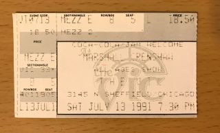1991 Marshall Crenshaw The Vic Chicago Concert Ticket Stub Life 