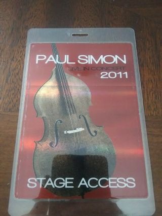 2011 Paul Simon Laminated Backstage Pass Stage Access Hologram