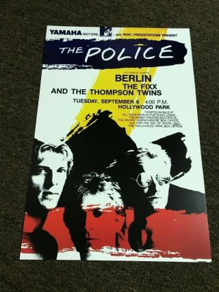 The Police Synchronicity 1983 Hollywood Park Cardstock Concert Poster 12 " X18 "