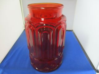 Le Smith Moon And Stars Large Canister 9 5/8 " Red No Lid