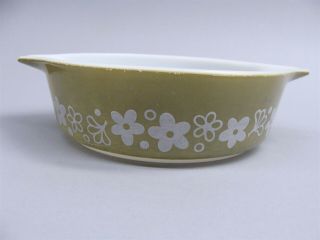 Vintage Pyrex Green Flowered Casserole Dish 471 1 PT 2