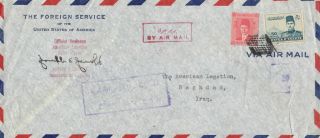 Egypt 1941 Airmail Censored Cover From Cairo To Iraq Showing Retta Postmark
