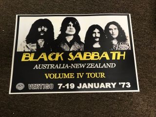 Black Sabbath Ozzy Osbourne 1973 Australian Tour Cardstock Promo Poster 12x18