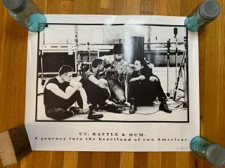 Vintage U2 Rattle & Hum Black And White Band Shot Poster 24 X 36