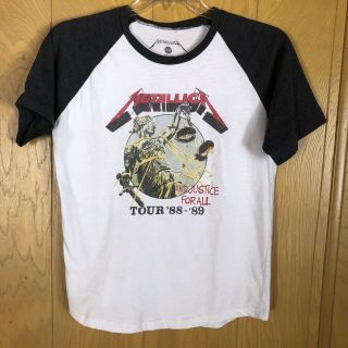 Metallica And Justice For All Tour 1988 - 1989 Worn Ringer Vintage Remake L