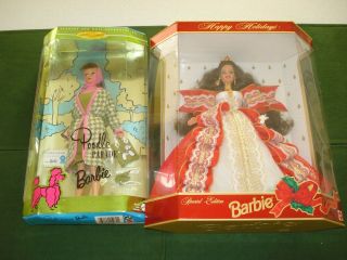 1997 Holiday Barbie And 1995 Barbie Poodle Parade Both,