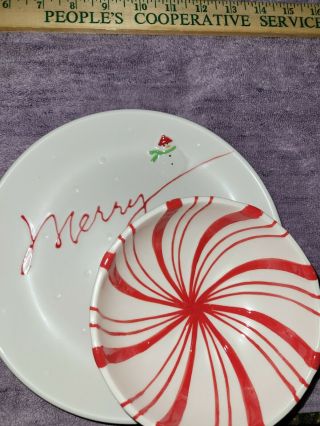 Christmas Peppermint Bowl And Plate
