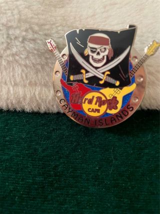Hard Rock Cafe Pin Cayman Islands Porthole W Pirate Skull Flag W Crossed Swords