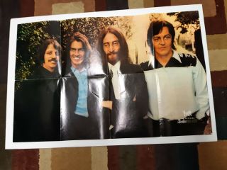 Vintage 1969 The Beatles 28 " X 18 " Full Colour Fan Club Poster With Order Form